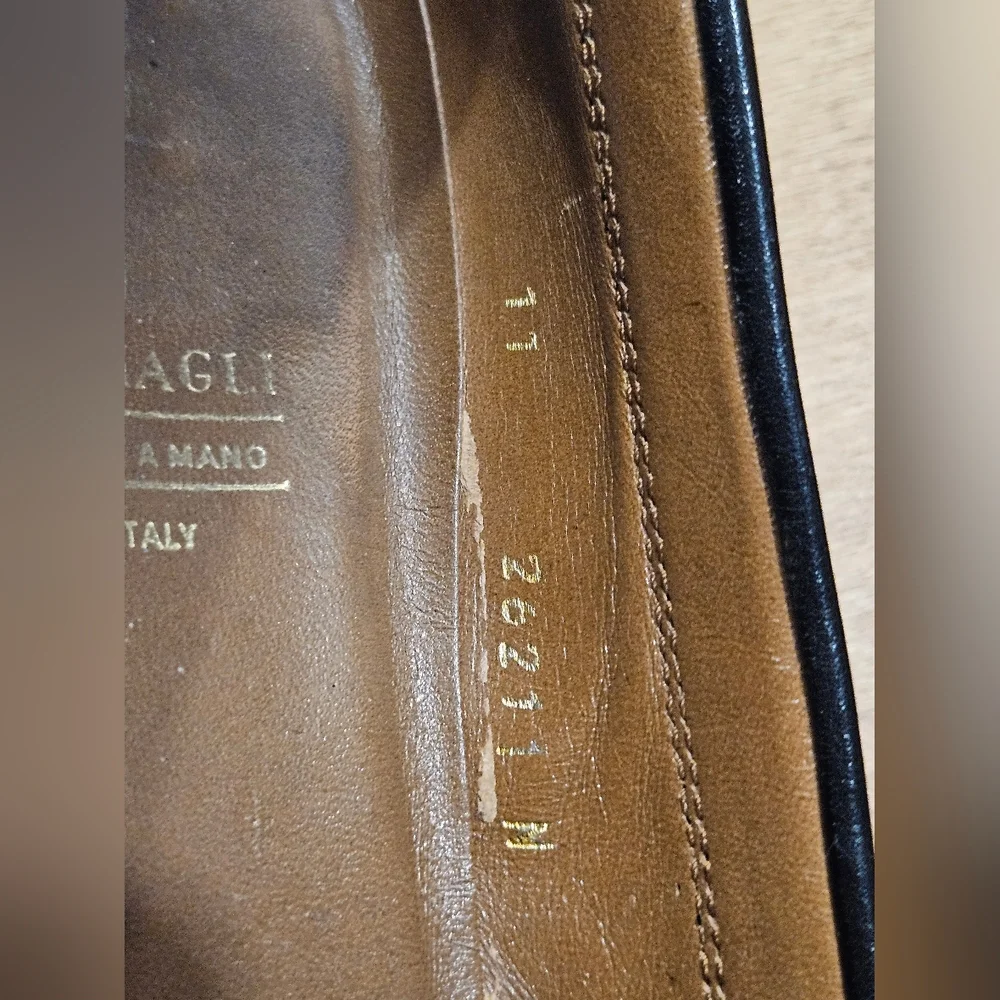 BRUNO MAGLI Italy Men's 11 N Black Leather & Suede Penny Loafers | Luxury Narrow